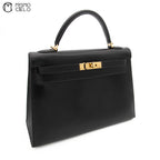 Authenticated Kelly 32 Black 2 Way Shoulder Bag