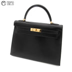 Authenticated Kelly 32 Black 2 Way Shoulder Bag