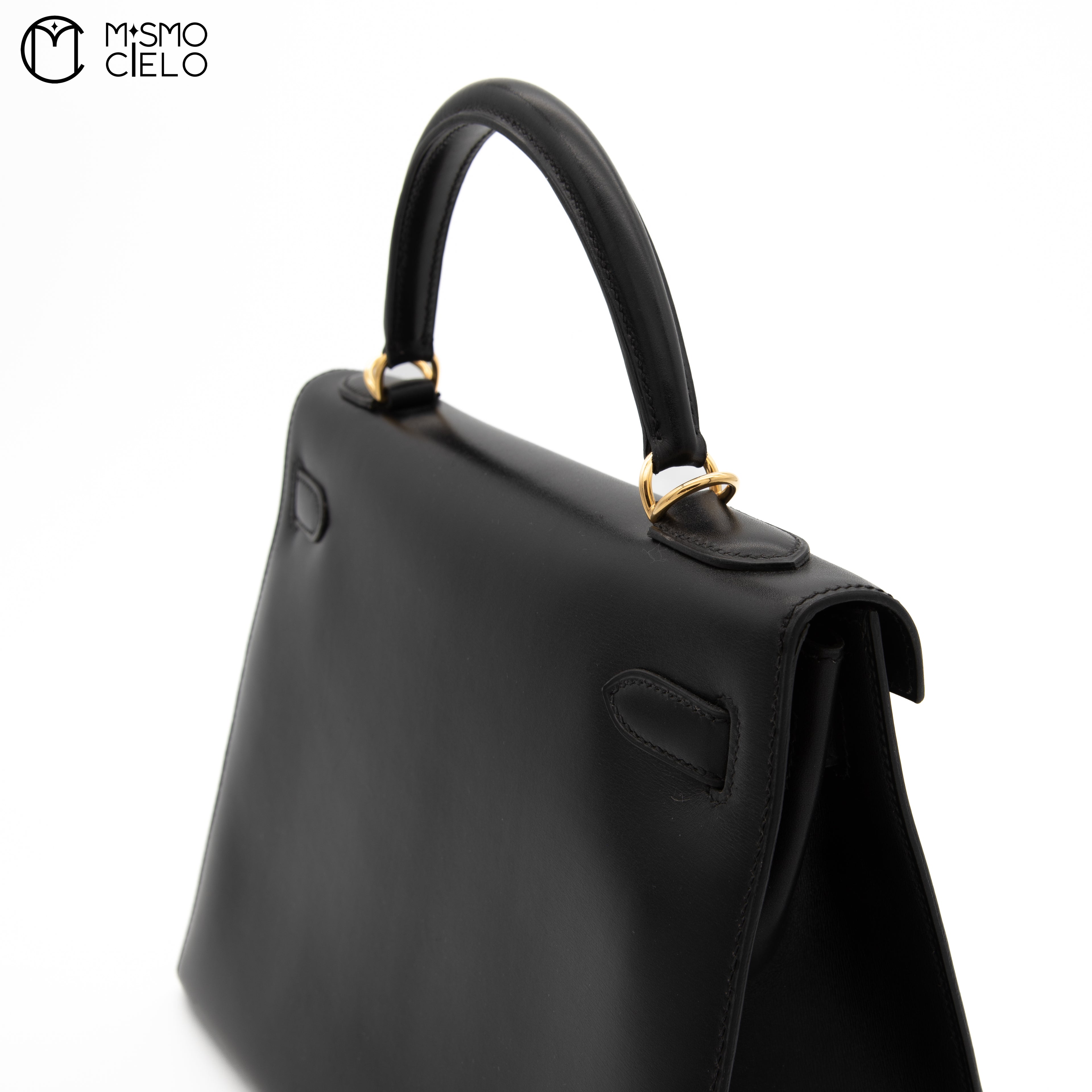 Authenticated Kelly 32 Black 2 Way Shoulder Bag