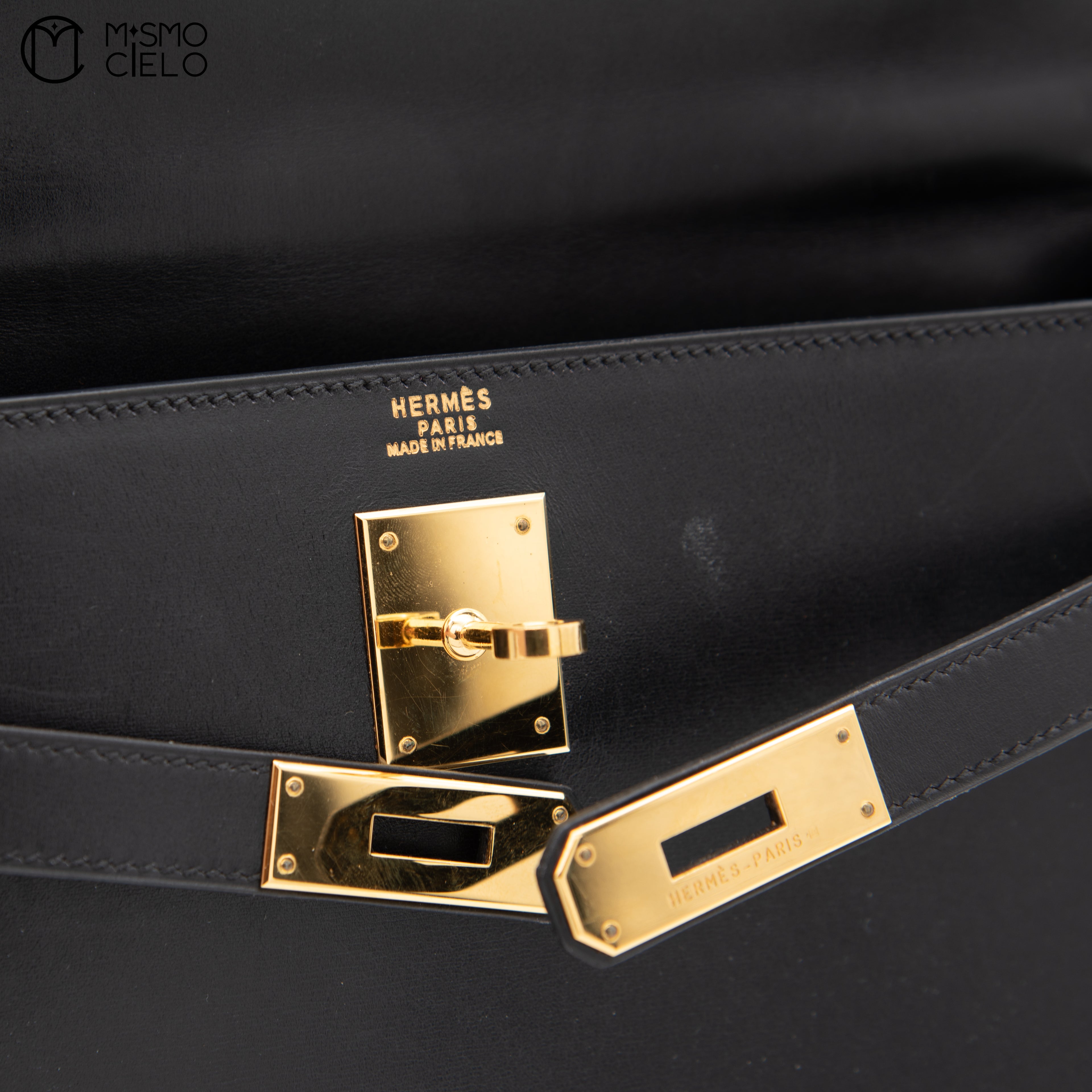 Authenticated Kelly 32 Black 2 Way Shoulder Bag