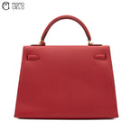 Authenticated Red Kelly 32 2 Way Shoulder Bag