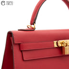 Authenticated Red Kelly 32 2 Way Shoulder Bag