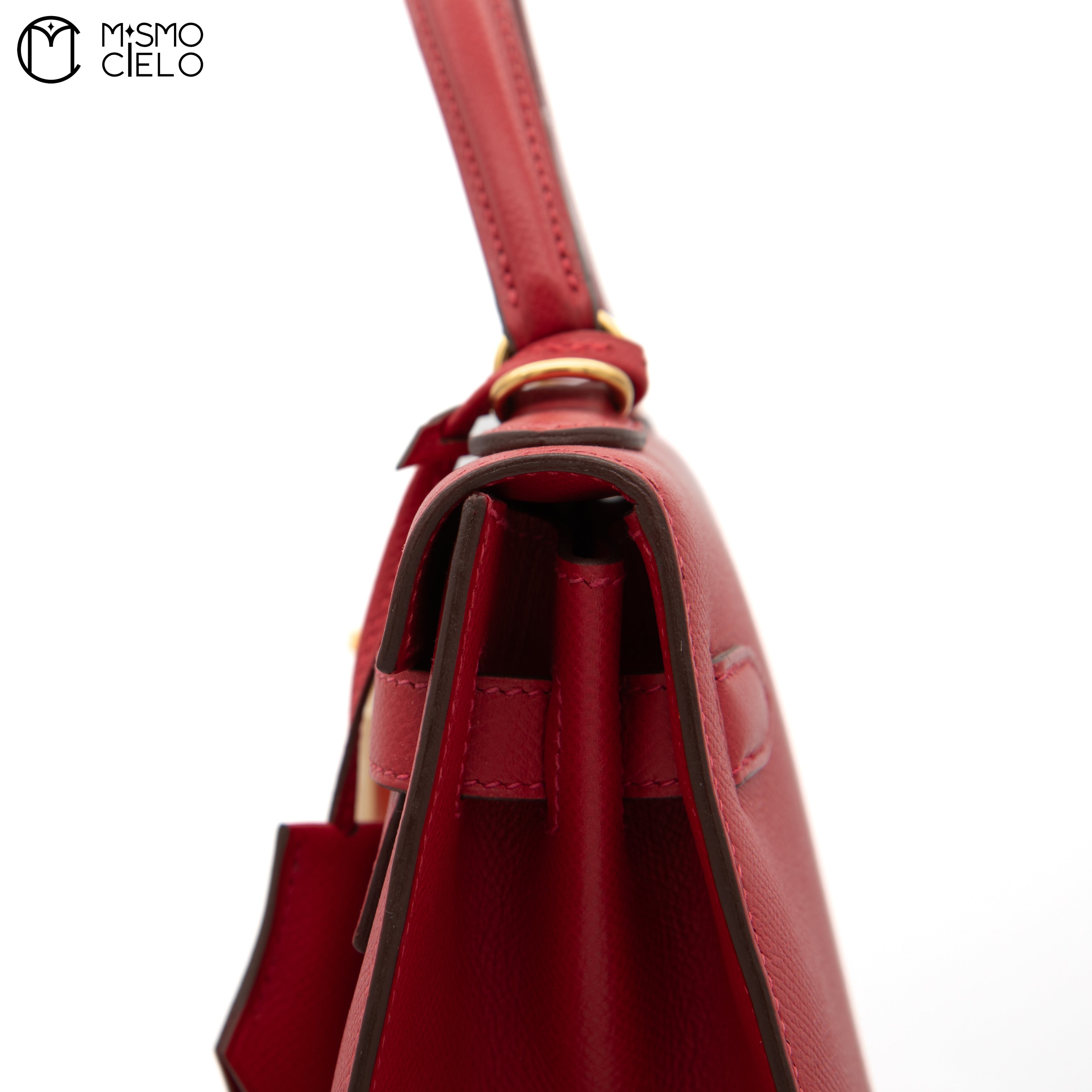 Authenticated Red Kelly 32 2 Way Shoulder Bag