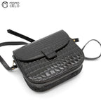 Crocodile Embossed Shoulder Bag