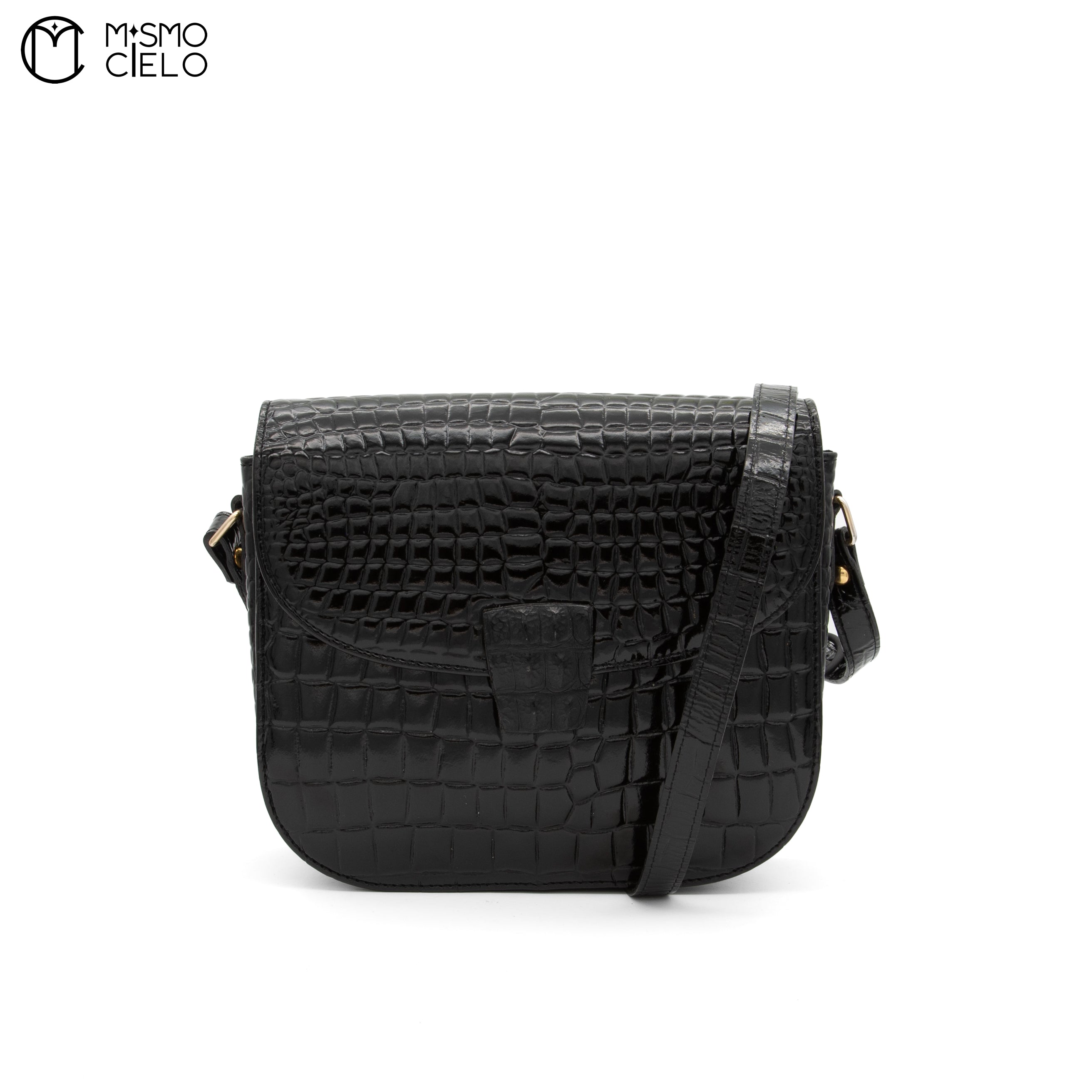 Crocodile Embossed Shoulder Bag