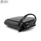 Crocodile Embossed Shoulder Bag