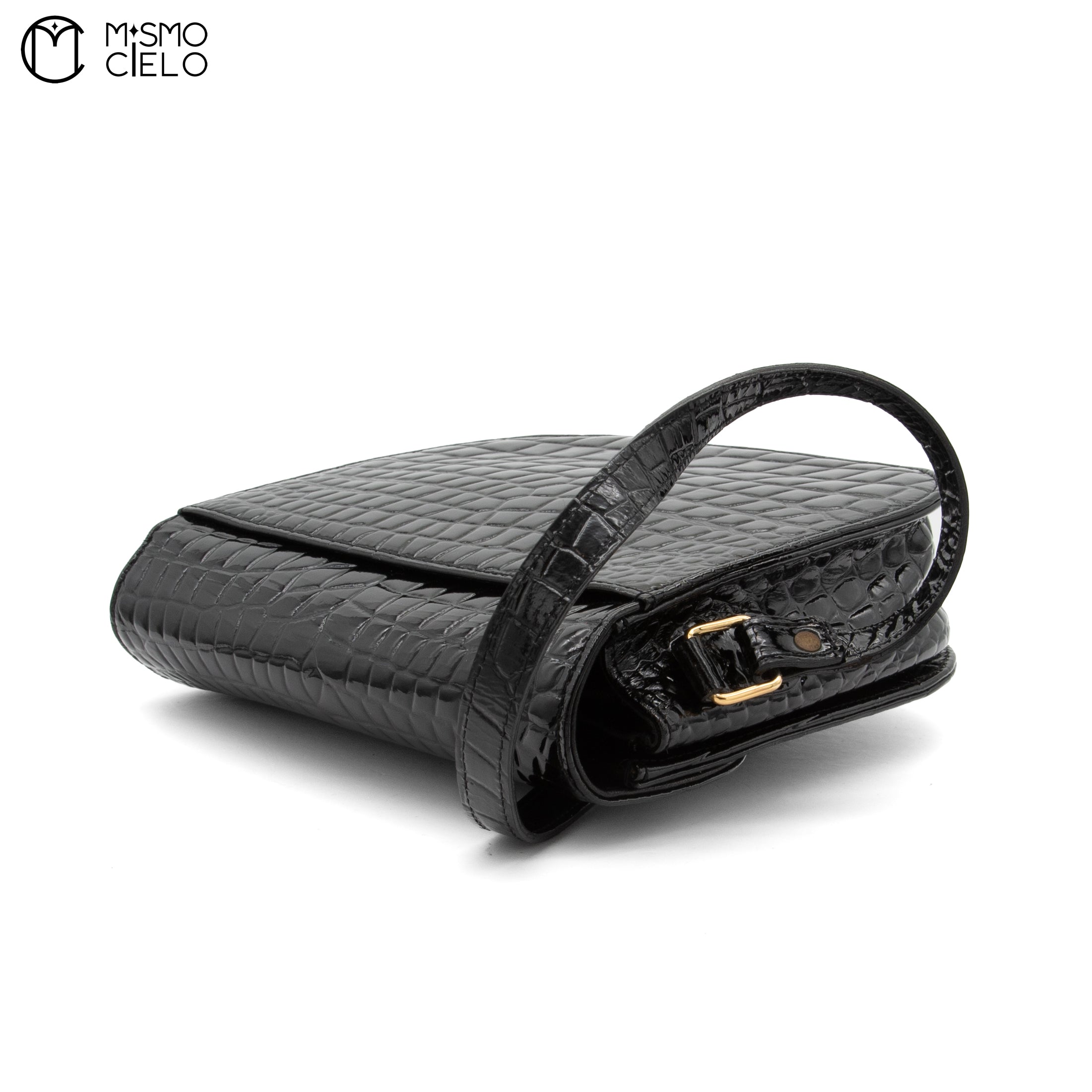 Crocodile Embossed Shoulder Bag