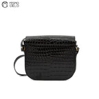Crocodile Embossed Shoulder Bag