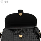 Crocodile Embossed Shoulder Bag
