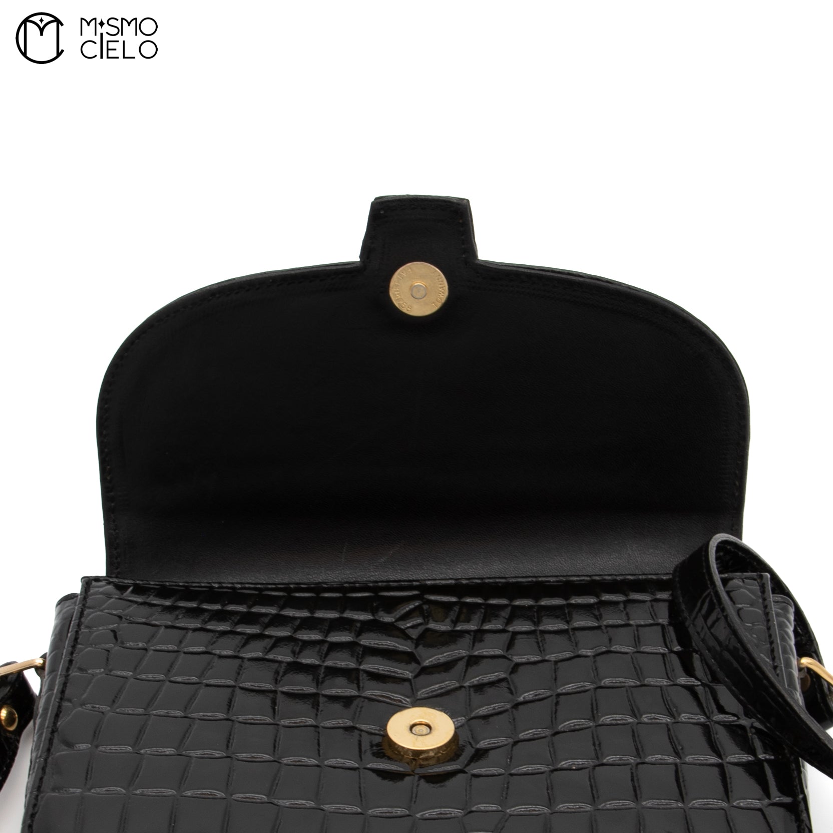 Crocodile Embossed Shoulder Bag