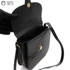 Crocodile Embossed Shoulder Bag