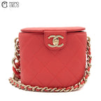 Matelasse Leather Vanity Shoulder Bag