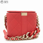 Matelasse Leather Vanity Shoulder Bag