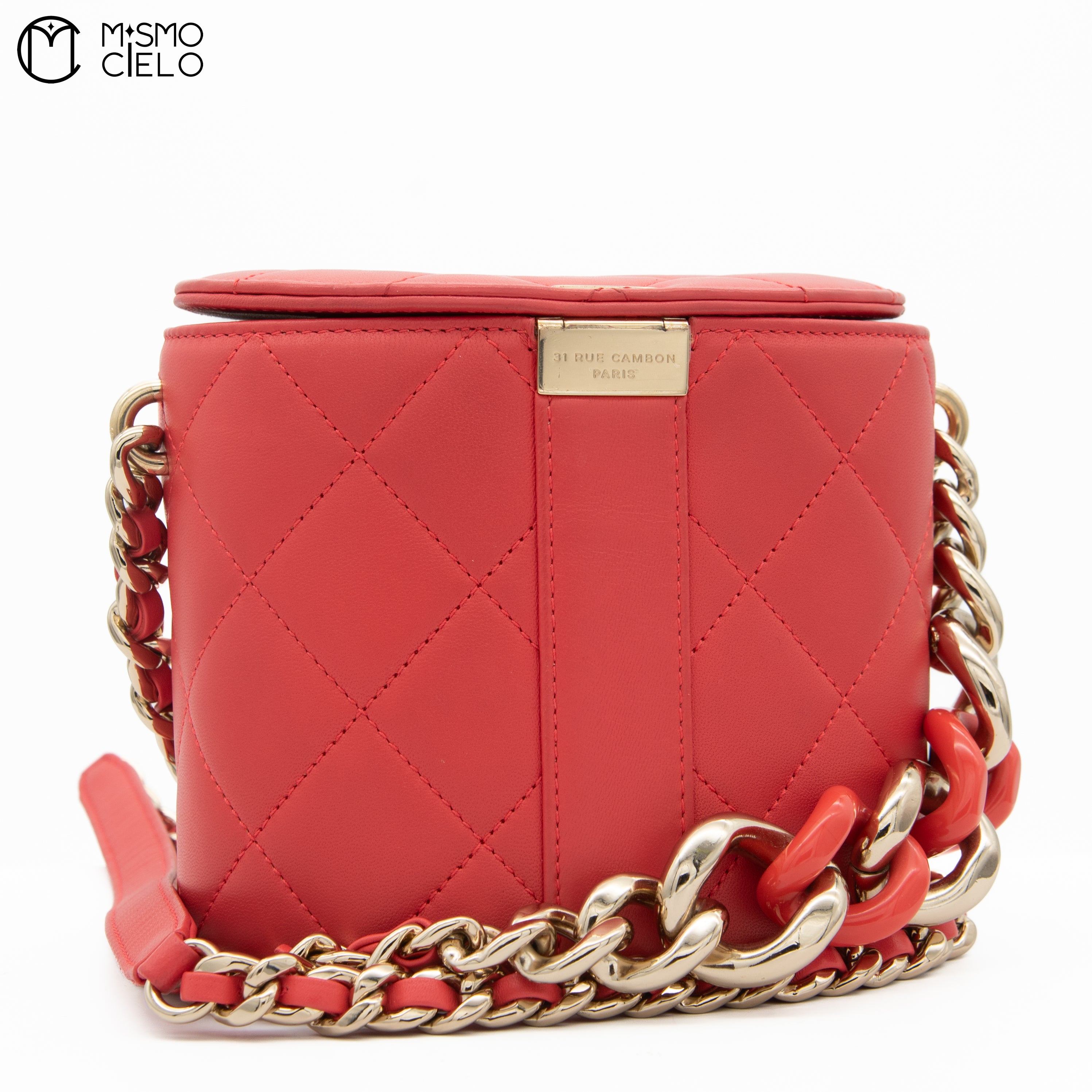 Matelasse Leather Vanity Shoulder Bag