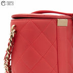 Matelasse Leather Vanity Shoulder Bag