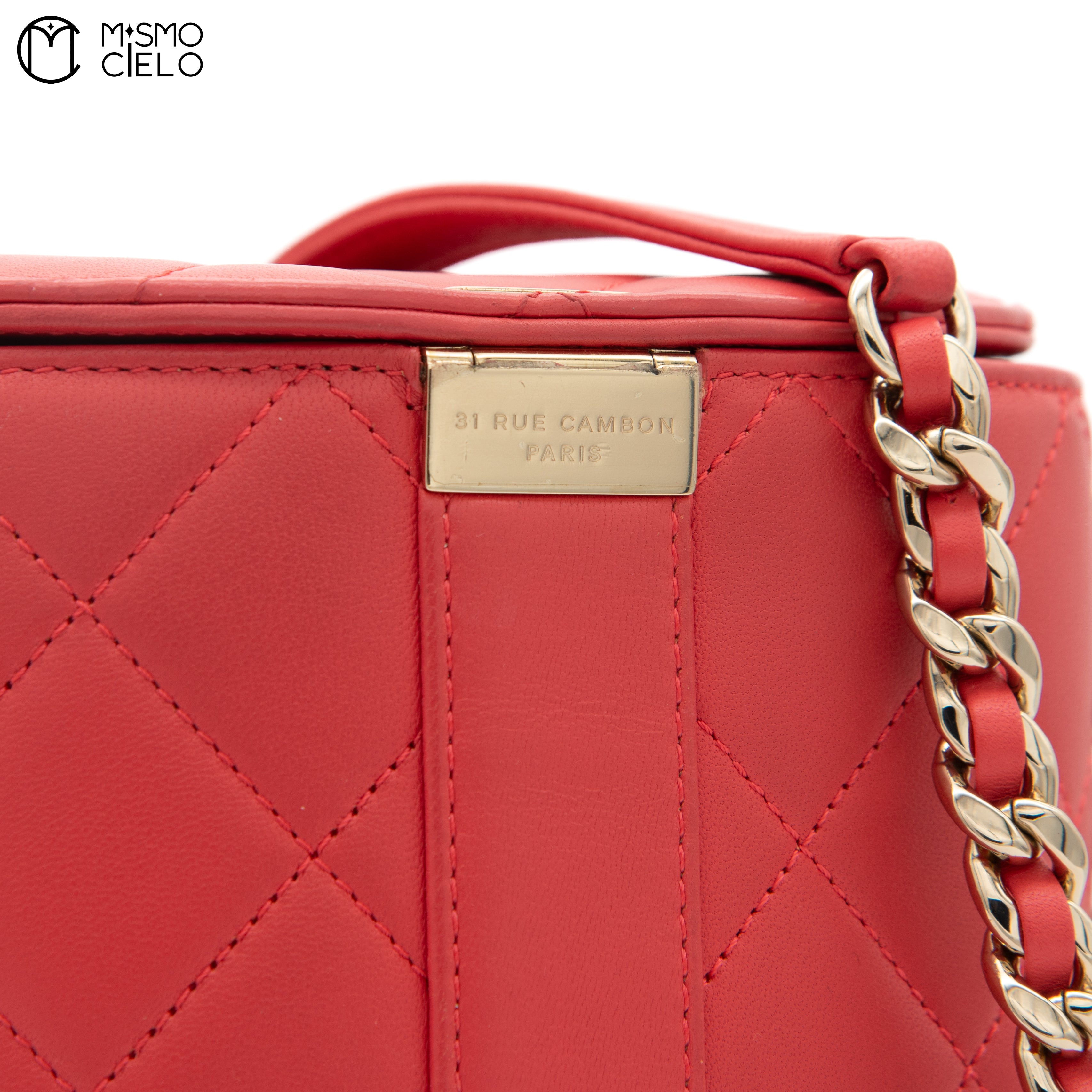 Matelasse Leather Vanity Shoulder Bag