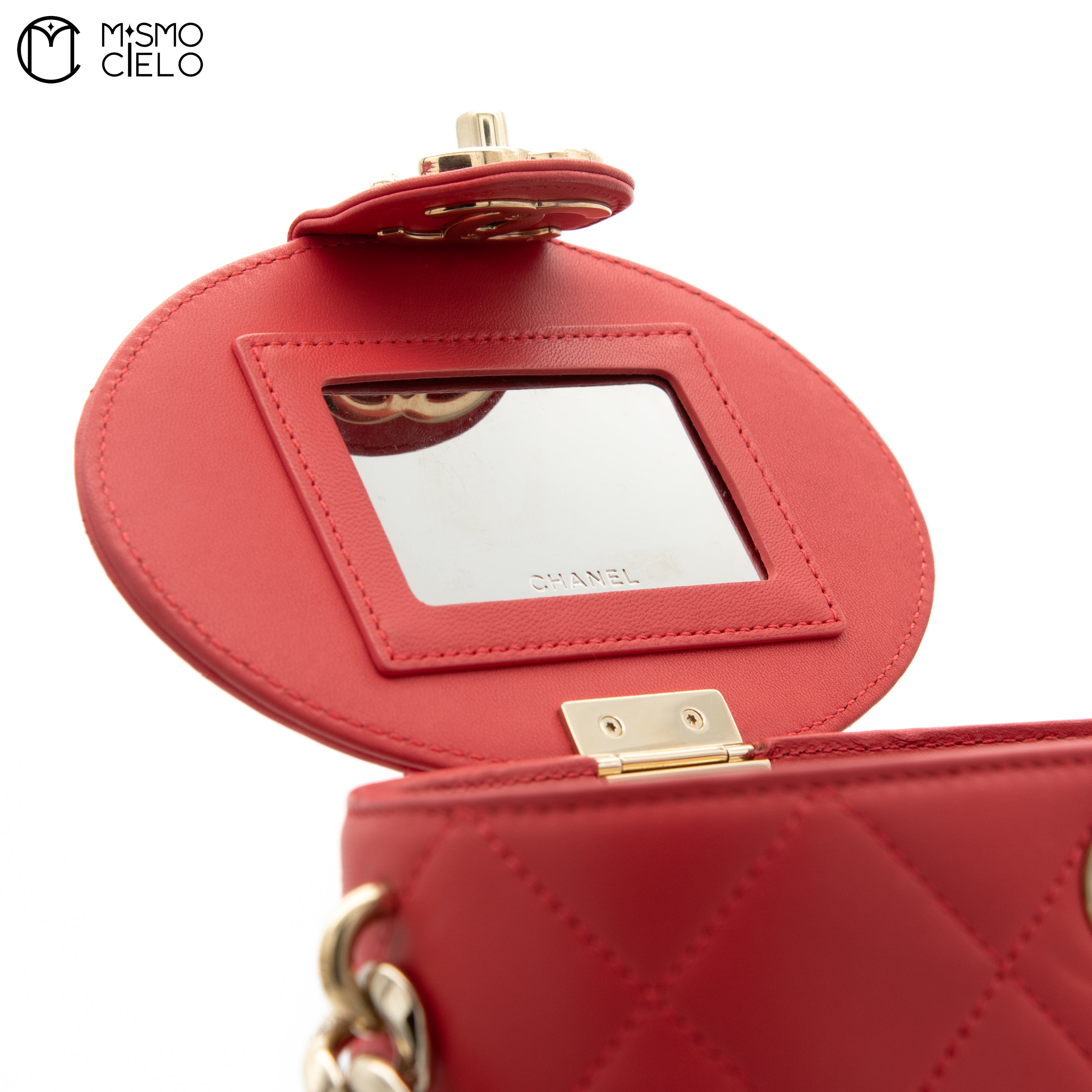 Matelasse Leather Vanity Shoulder Bag