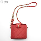 Matelasse Leather Vanity Shoulder Bag