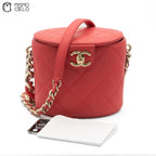 Matelasse Leather Vanity Shoulder Bag