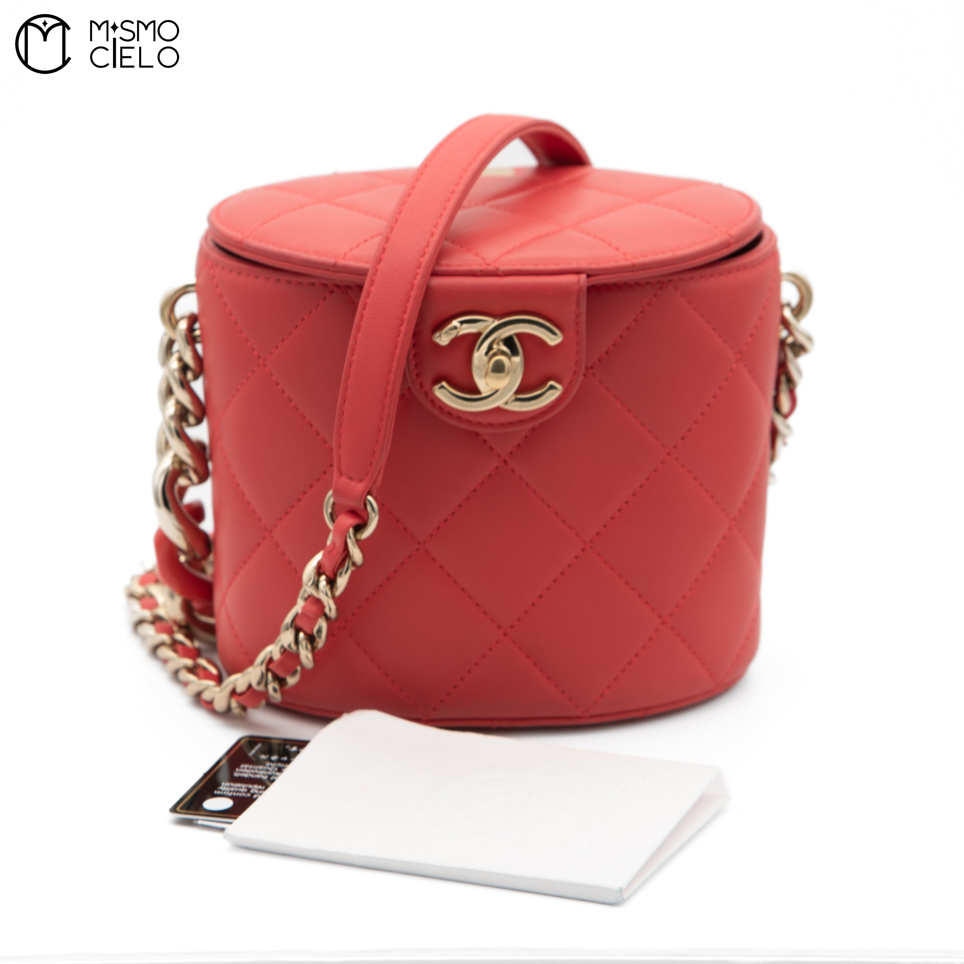 Matelasse Leather Vanity Shoulder Bag