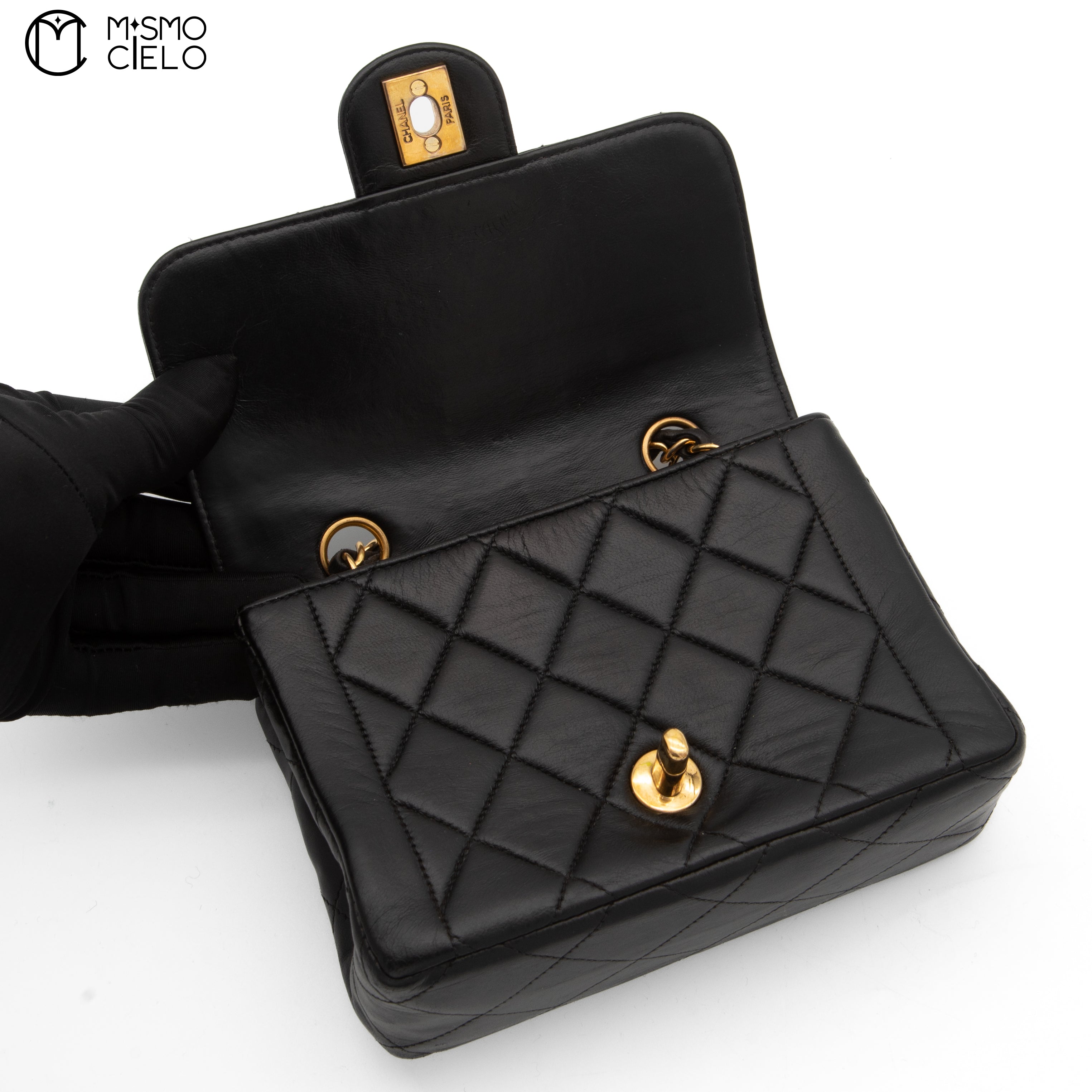 Mini Matelasse Coco Mark Lambskin Handbag