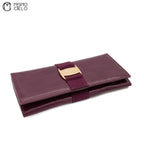 Vara Ribbon Long Wallet Crocodile Embossed
