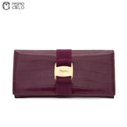 Vara Ribbon Long Wallet Crocodile Embossed