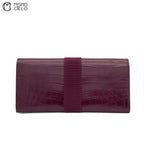 Vara Ribbon Long Wallet Crocodile Embossed