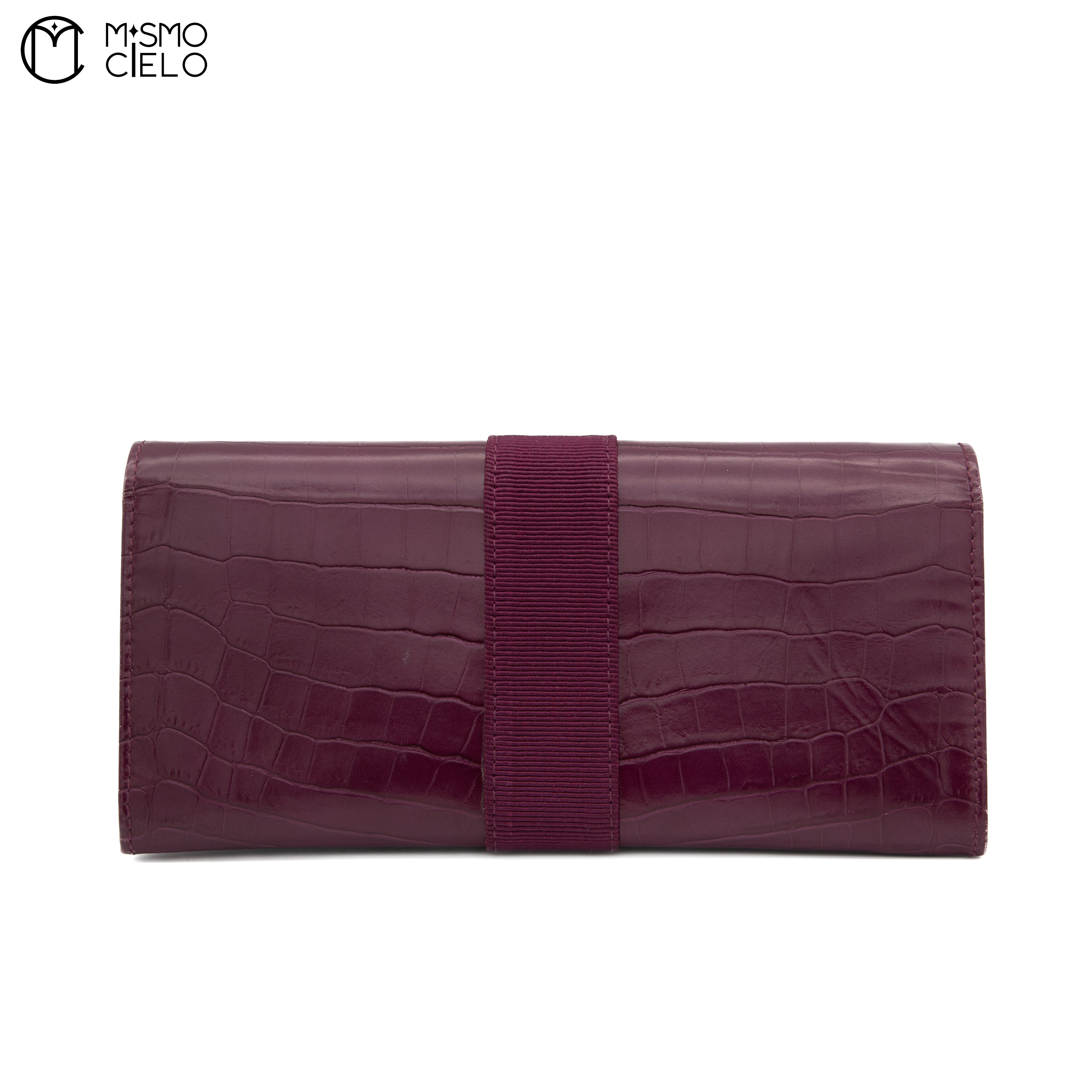 Vara Ribbon Long Wallet Crocodile Embossed