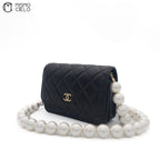 Matelasse Lambskin Coco Mark Pearl Chain Shoulder