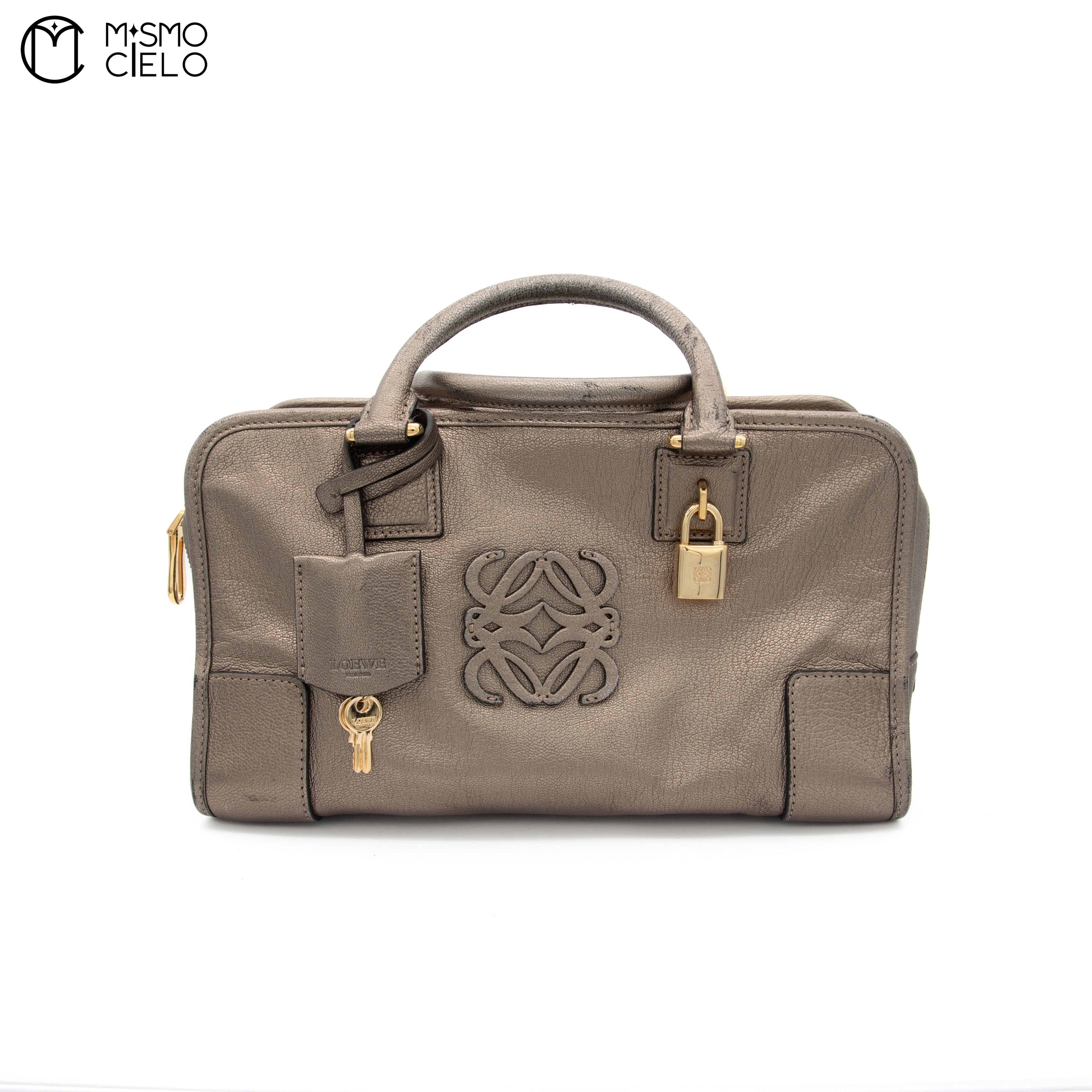 Amazona 28 Gold Leather Boston Bag