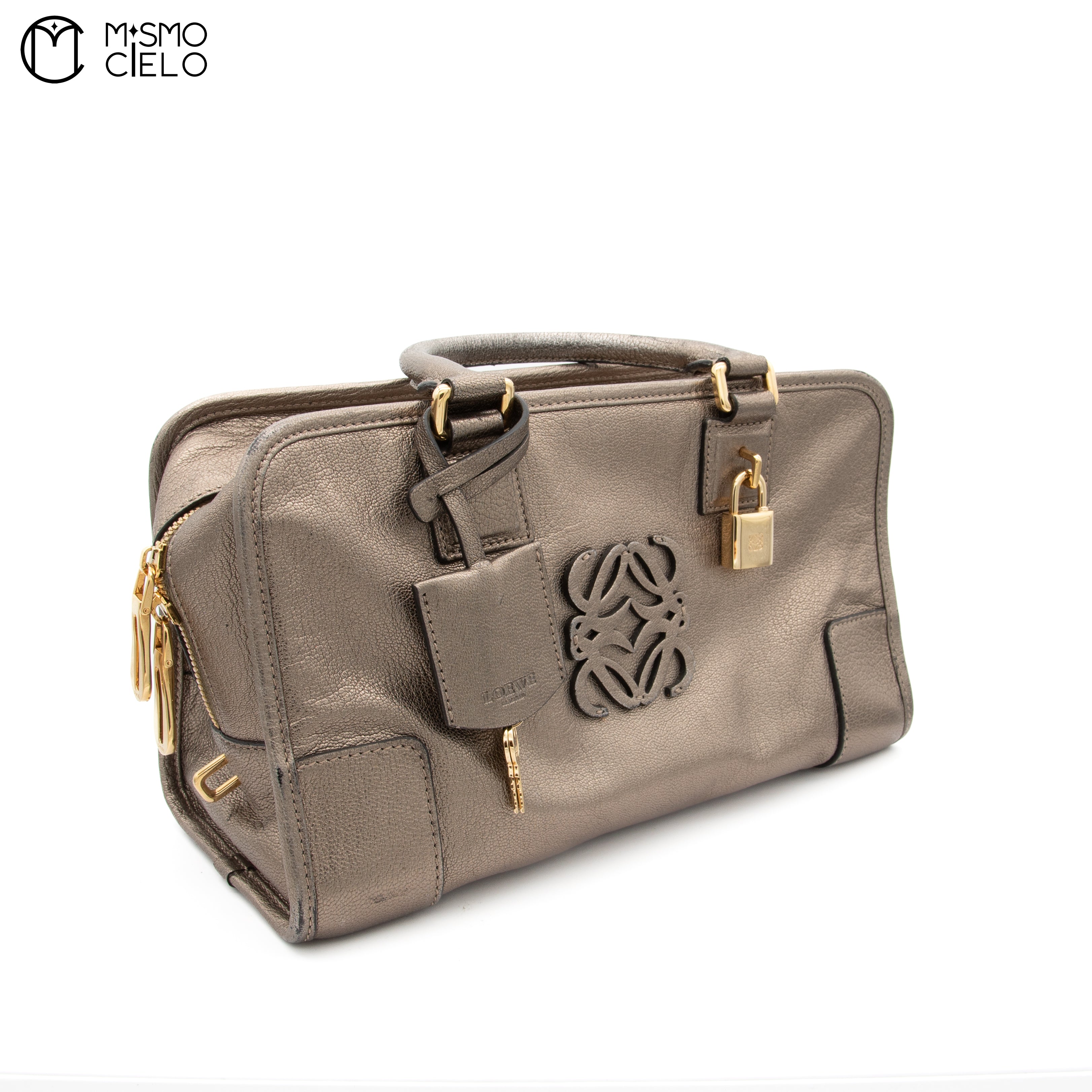 Amazona 28 Gold Leather Boston Bag