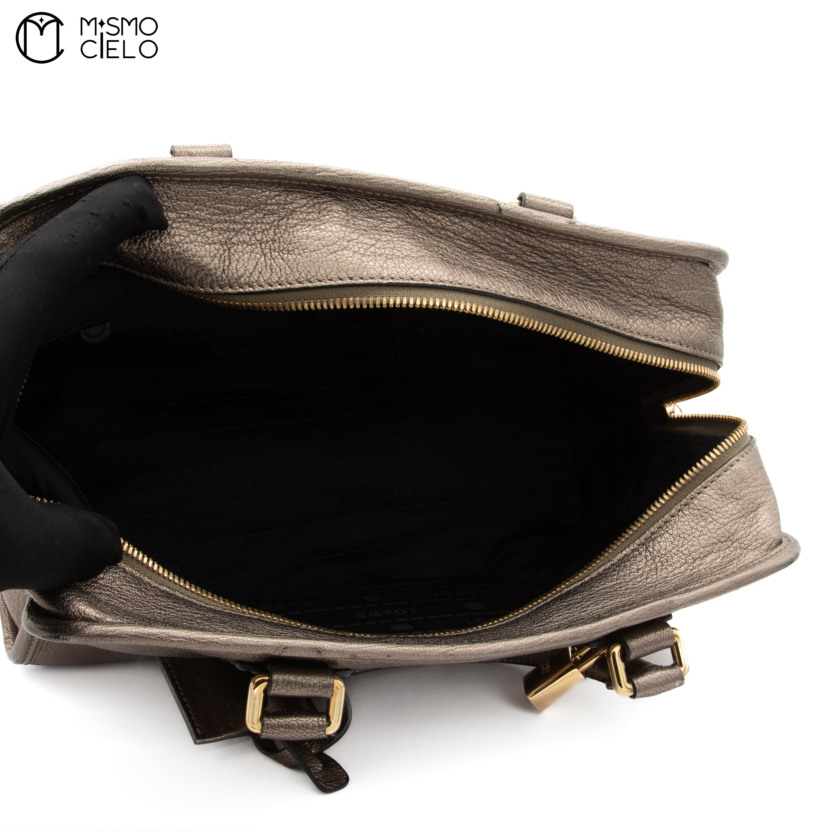 Amazona 28 Gold Leather Boston Bag