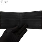 Micro GG Bi-Fold Wallet In Black Leather