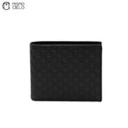 Micro GG Bi-Fold Wallet In Black Leather