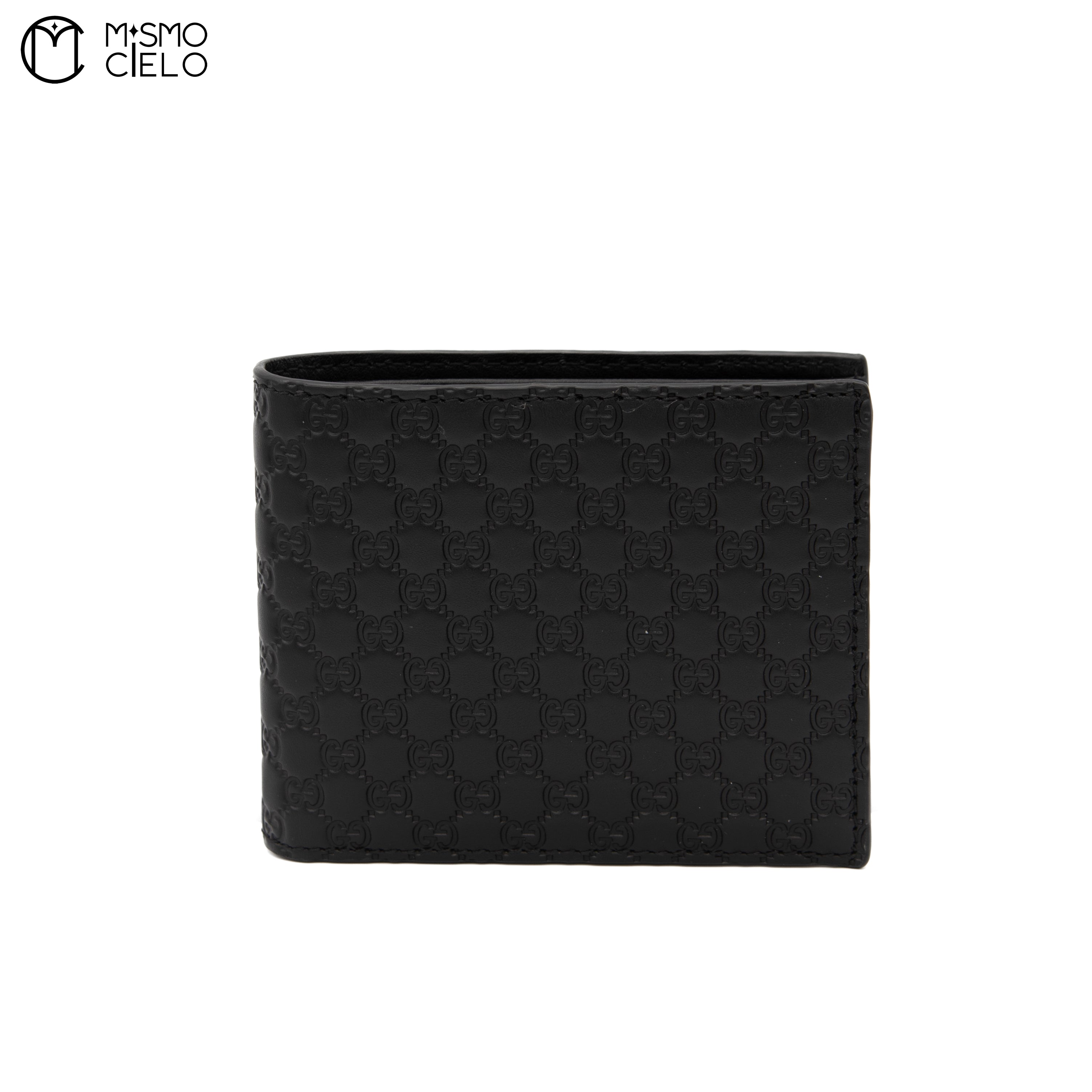 Micro GG Bi-Fold Wallet In Black Leather