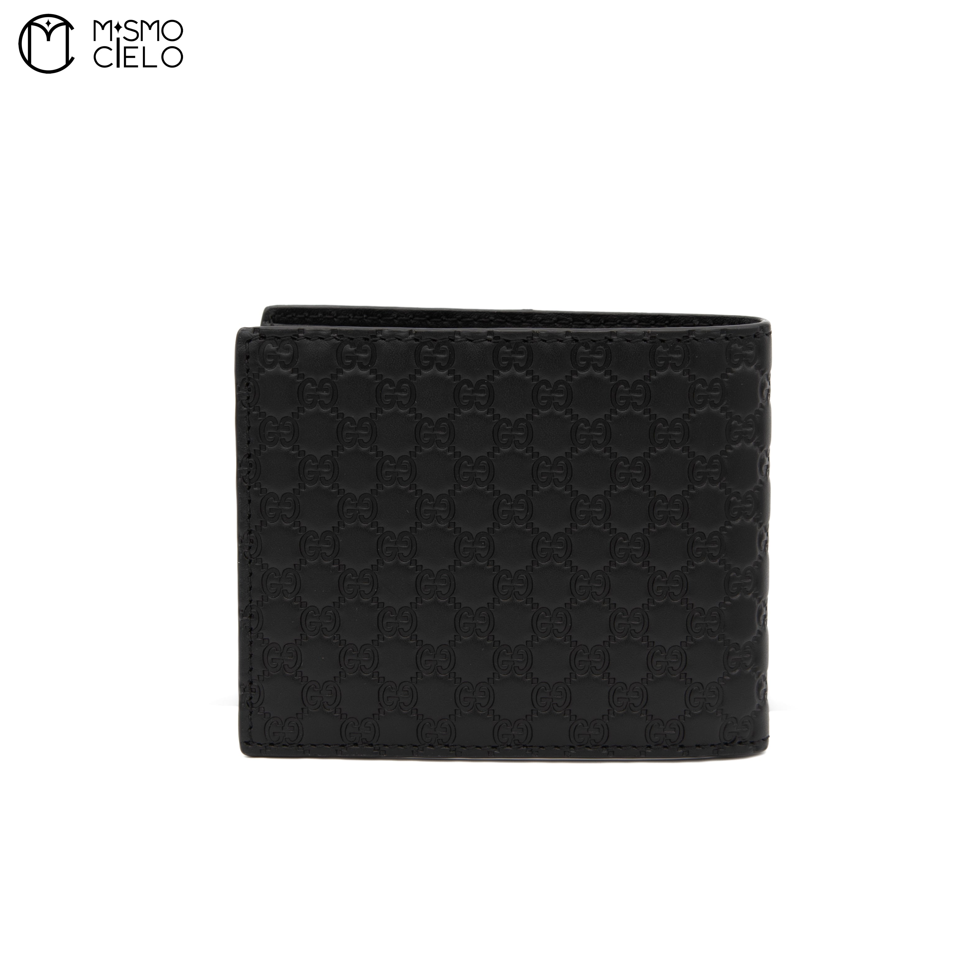 Micro GG Bi-Fold Wallet In Black Leather
