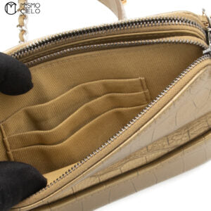 Gold Gabriel Crocodile Shoulder Bag