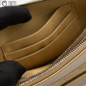 Gold Gabriel Crocodile Shoulder Bag