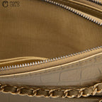 Gold Gabriel Crocodile Shoulder Bag