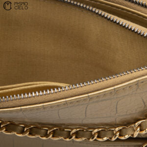 Gold Gabriel Crocodile Shoulder Bag