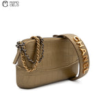 Gold Gabriel Crocodile Shoulder Bag