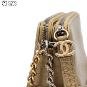 Gold Gabriel Crocodile Shoulder Bag