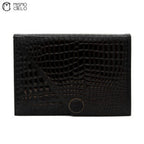 Clutch Bag In Black Crocodile Embossed Leather