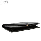 Clutch Bag In Black Crocodile Embossed Leather
