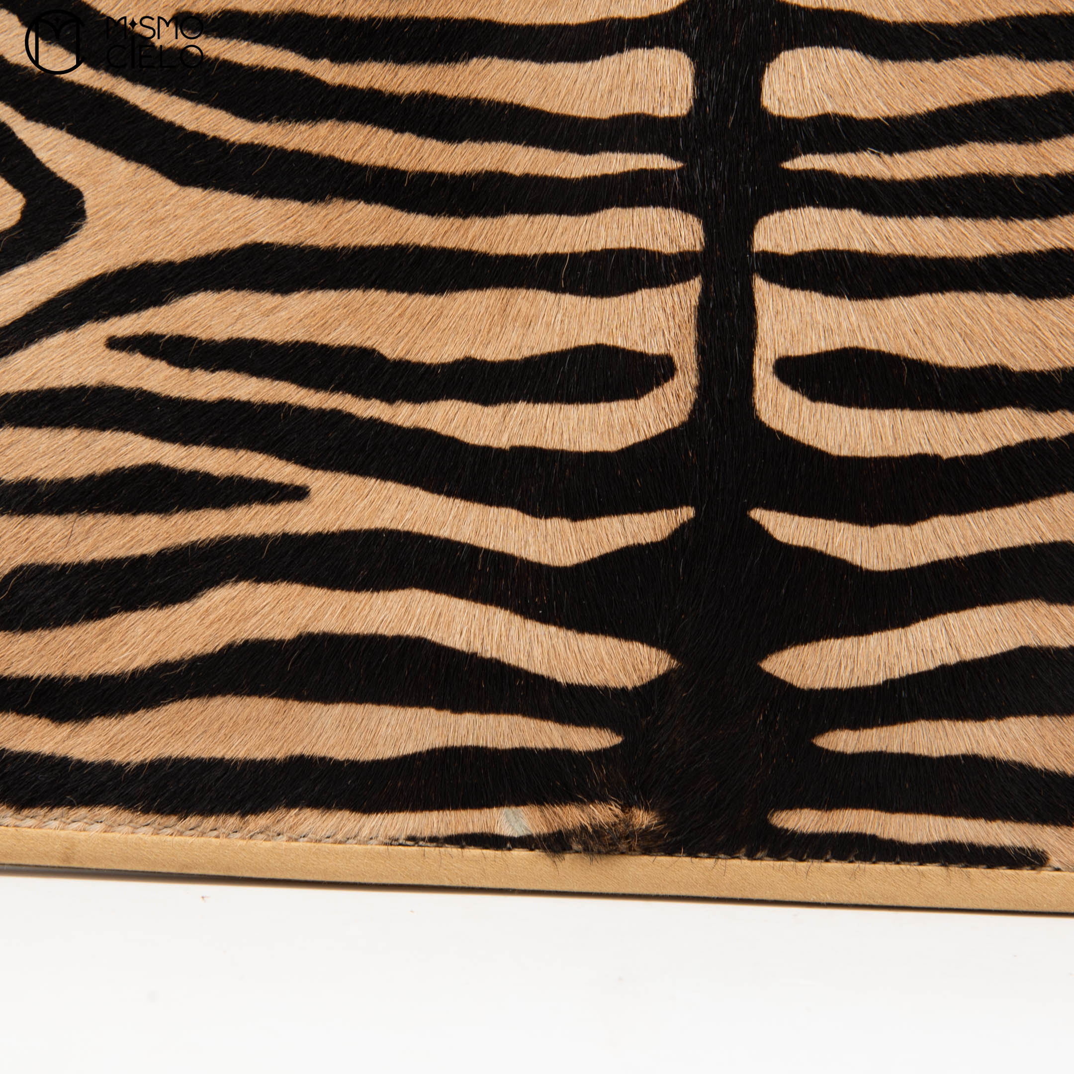 Zebra Pony Hair Top Handle Tote