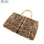 Zebra Pony Hair Top Handle Tote