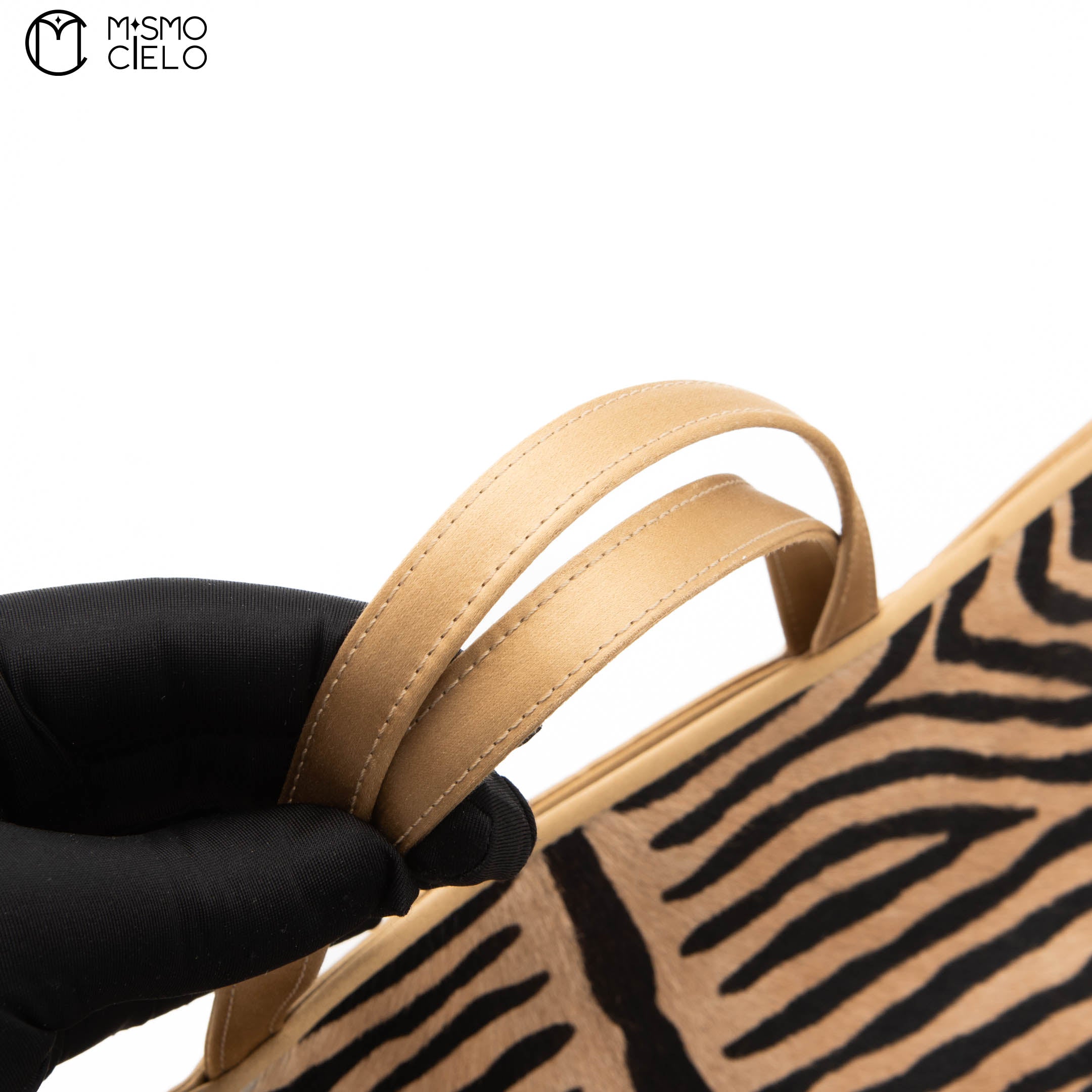 Zebra Pony Hair Top Handle Tote
