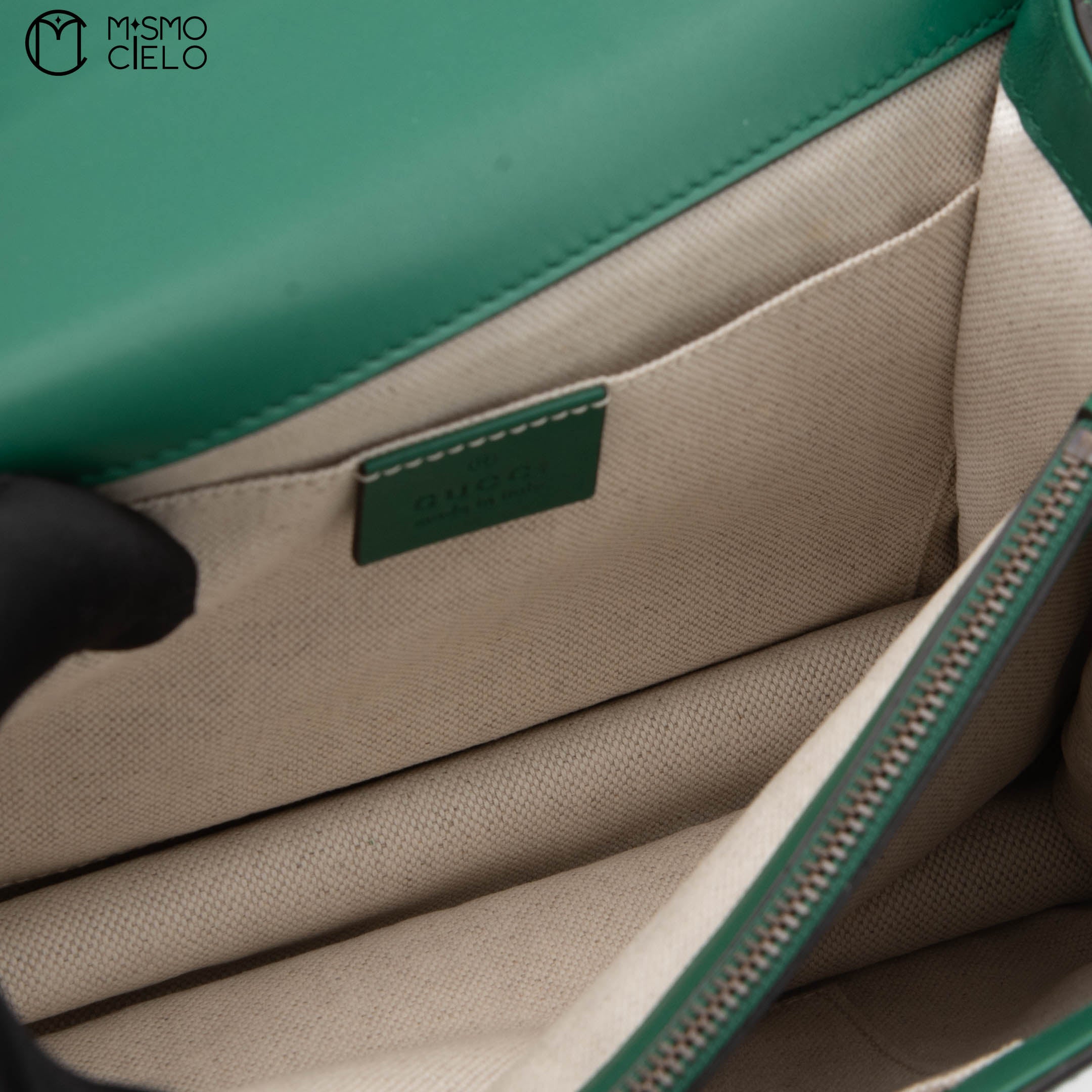GUCCI Dionysus Handbag Green Leather