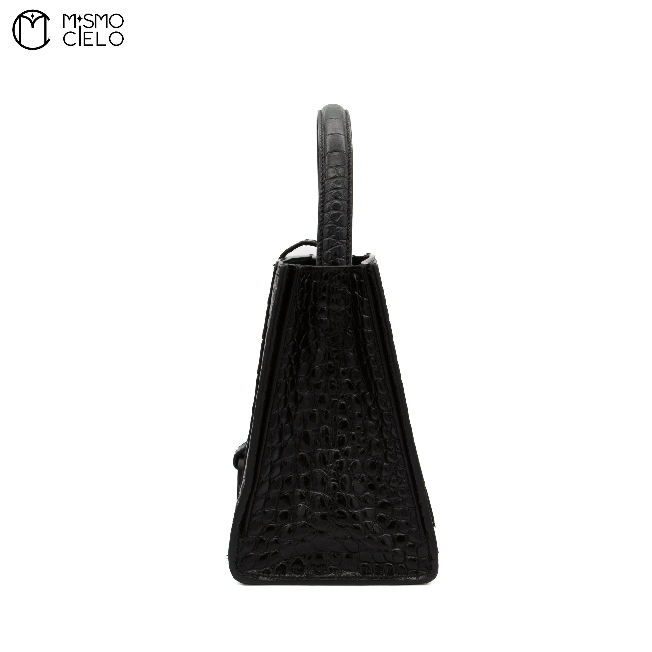 BALENCIAGA Hourglass Crocodile Embossed Handbag